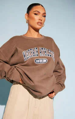 Chocolate Mayfair Athletics Oversized Sweatshirt
