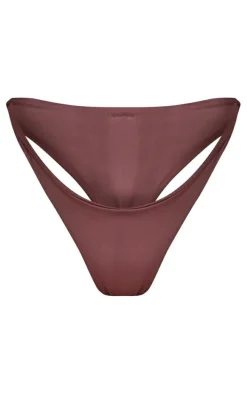 Chocolate Micro High Leg Bikini Bottoms