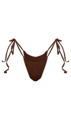 Chocolate Micro Tie Side Bikini Bottoms