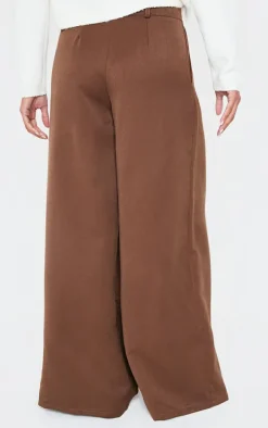 Chocolate Mid Rise Wide Leg Woven Pants
