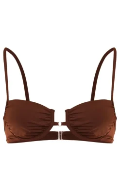 Chocolate Mini O Ring Underwired Bikini Top