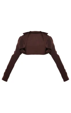 Chocolate Minimal Super Crop Blazer
