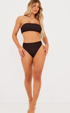 Chocolate Mix & Match Crinkle High Waist High Leg Bikini Bottoms