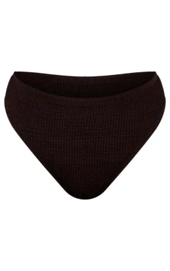 Chocolate Mix & Match Crinkle High Waist High Leg Bikini Bottoms
