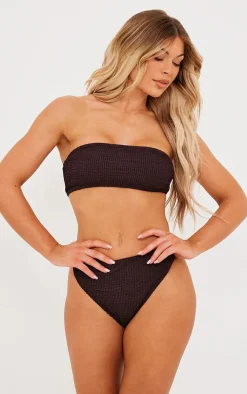 Chocolate Mix & Match Crinkle Bandeau Bikini Top
