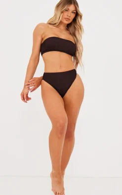 Chocolate Mix & Match Crinkle Bandeau Bikini Top