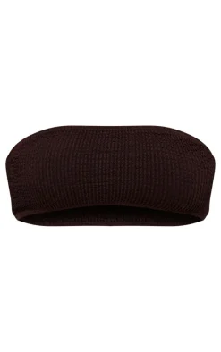 Chocolate Mix & Match Crinkle Bandeau Bikini Top