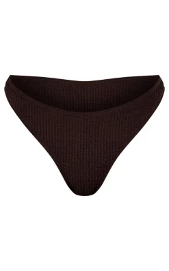 Chocolate Mix & Match Crinkle V Front Bikini Bottom