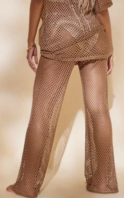 Chocolate Net Straight Leg Beach Pants