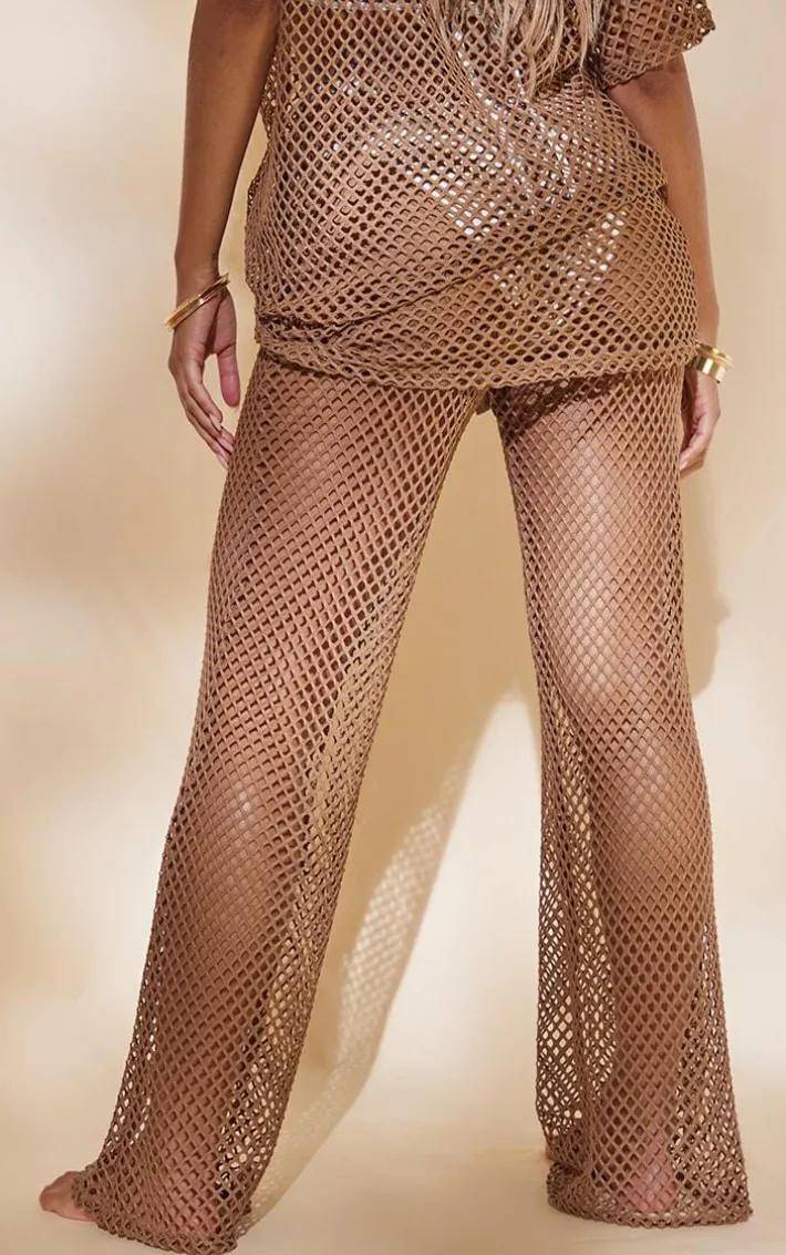 Chocolate Net Straight Leg Beach Pants