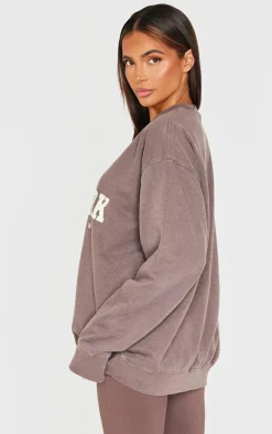 Chocolate New York Downtown Graphic Printed Sweatshirt