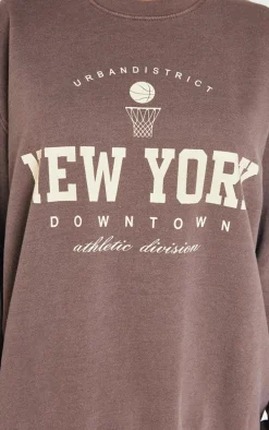 Chocolate New York Downtown Graphic Printed Sweatshirt