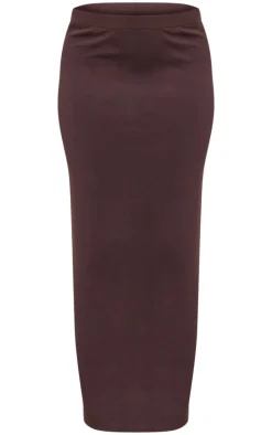 Chocolate Premium Soft Touch Low Rise Maxi Skirt