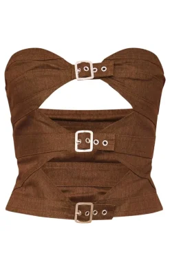 Chocolate Premium Twill Cut Out Buckle Bandeau