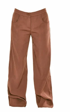 Chocolate Premium Woven High Waist Tailored Pants