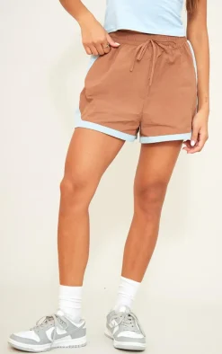 Chocolate Shell Contrast Runner Shorts