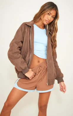 Chocolate Shell Contrast Runner Shorts