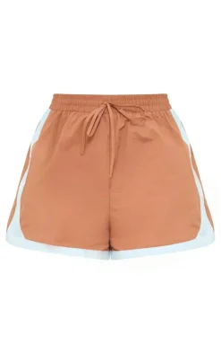Chocolate Shell Contrast Runner Shorts