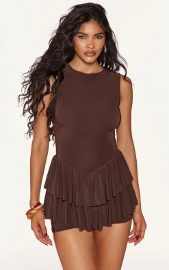 Chocolate Slinky Rara Skort Romper