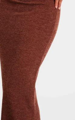 Chocolate Soft Rib Maxi Skirt