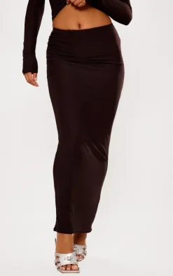 Chocolate Soft Touch Maxi Skirt