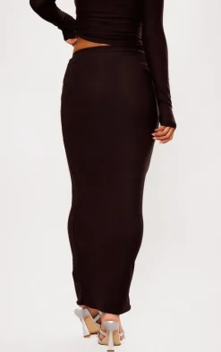 Chocolate Soft Touch Maxi Skirt
