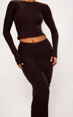 Chocolate Soft Touch Maxi Skirt