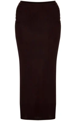 Chocolate Soft Touch Maxi Skirt
