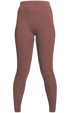 Chocolate Structured Snatched Rib Leggings