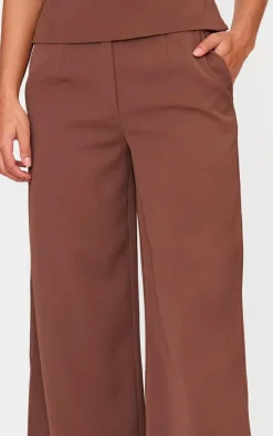 Chocolate Tailored Woven High Waist Wide Leg Pants