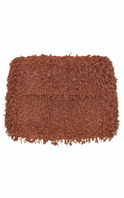 Chocolate Textured Fold Over Micro Mini Skirt