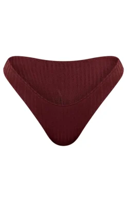 Chocolate Textured High Leg Bikini Bottoms