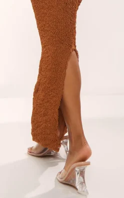 Chocolate Textured Jersey Maxi Skirt