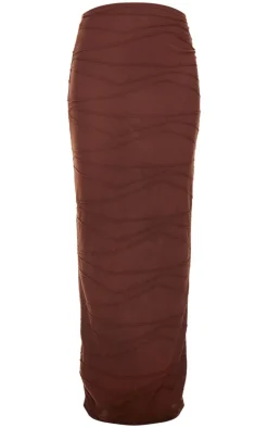 Chocolate Textured Maxi Skirt