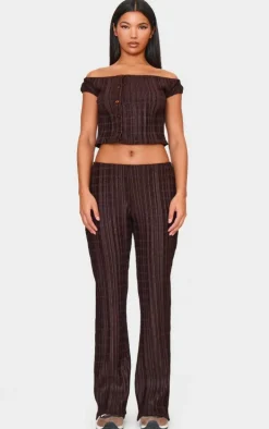 Chocolate Textured Skinny Flare Pants