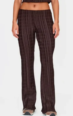 Chocolate Textured Skinny Flare Pants