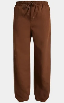 Chocolate Woven Mid Rise Wide Leg Pants