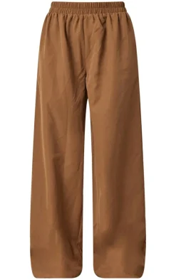 Chocolate Woven Oversized Wide Leg Pants