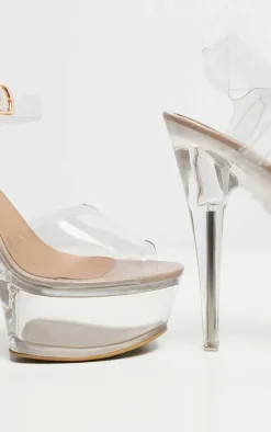 Clear Extreme Clear Platform Sandals
