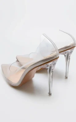 Clear Heeled Court Shoes