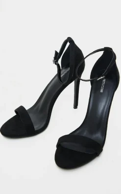 Clover Black Strap Heeled Sandals