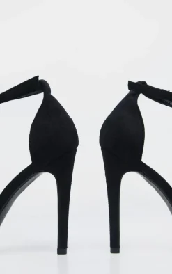 Clover Black Strap Heeled Sandals