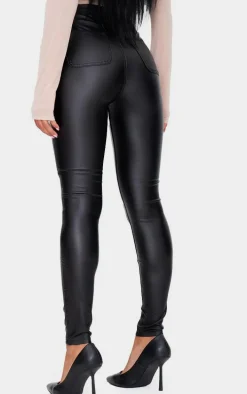Coated Black Disco Skinny Jeans