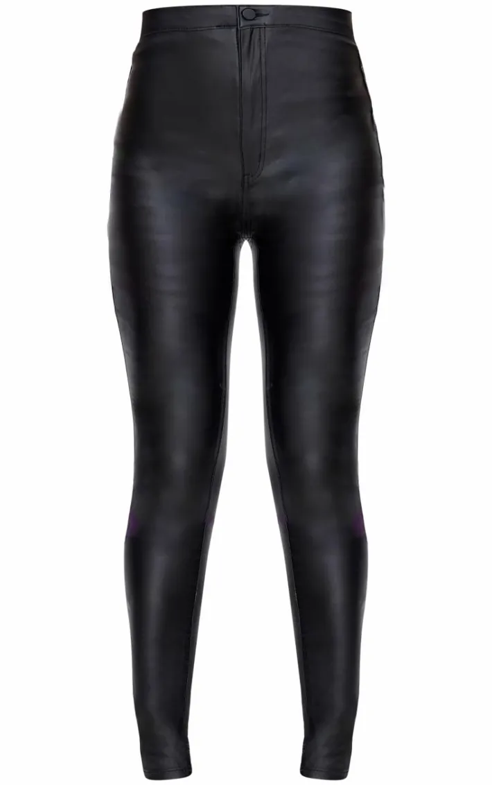 Coated Black Disco Skinny Jeans