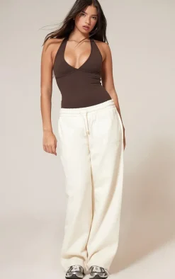 Coffee Contour Halterneck Bodysuit