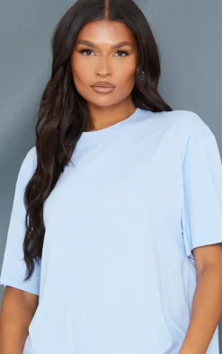 Cotton Baby Blue Oversized T-Shirt