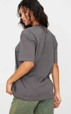 Cotton Charcoal Oversized T-Shirt