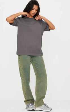 Cotton Charcoal Oversized T-Shirt