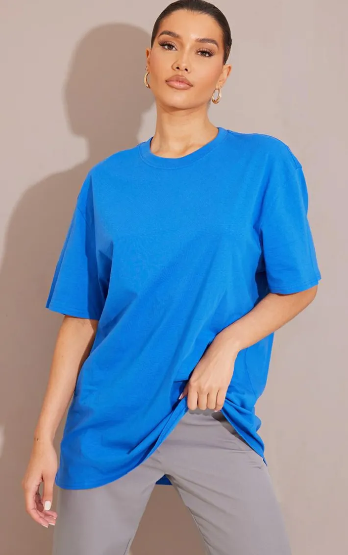 Cotton Cobalt Oversized T-Shirt