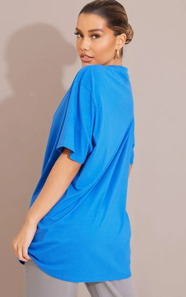 Cotton Cobalt Oversized T-Shirt